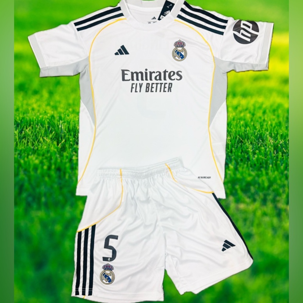 YOUTH Jude Bellingham Jersey Kids Kit (Jersey + Shorts) Soccer Sets LARGE (28)